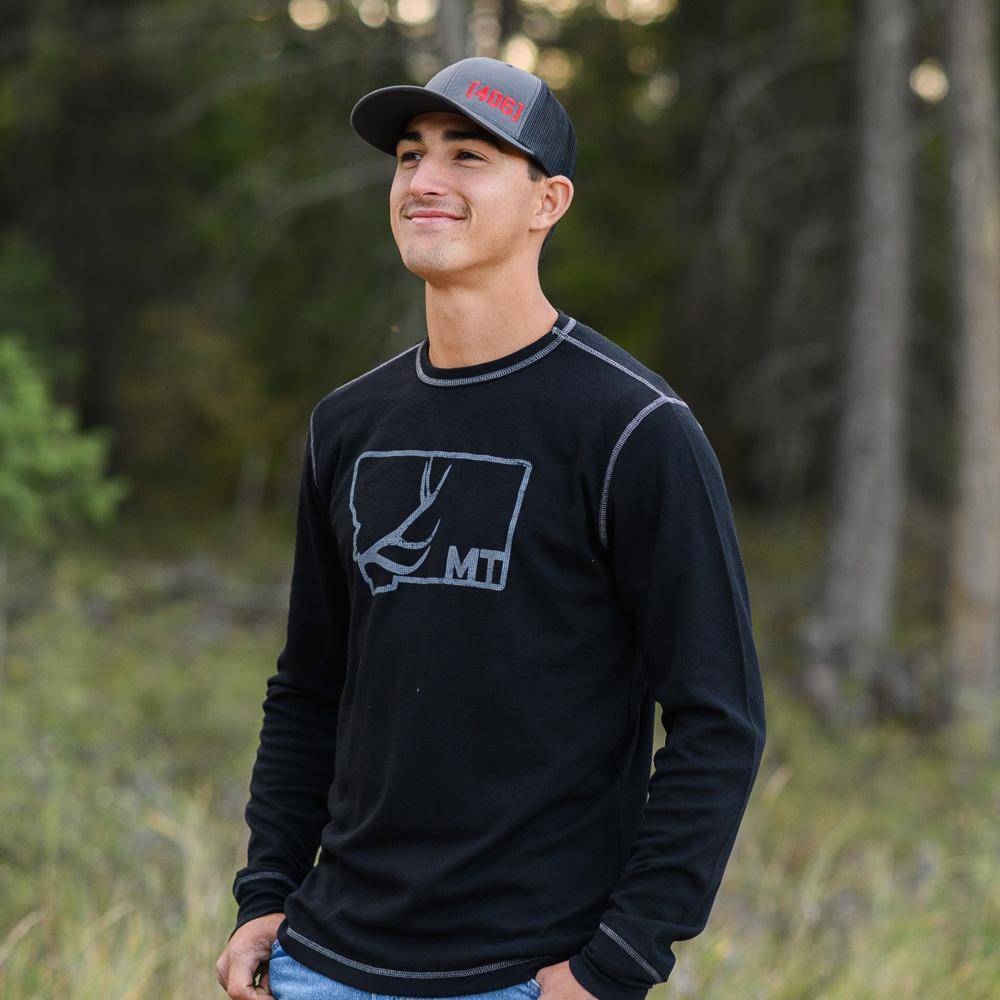Antler Outline Thermal - MONTANA SHIRT CO.