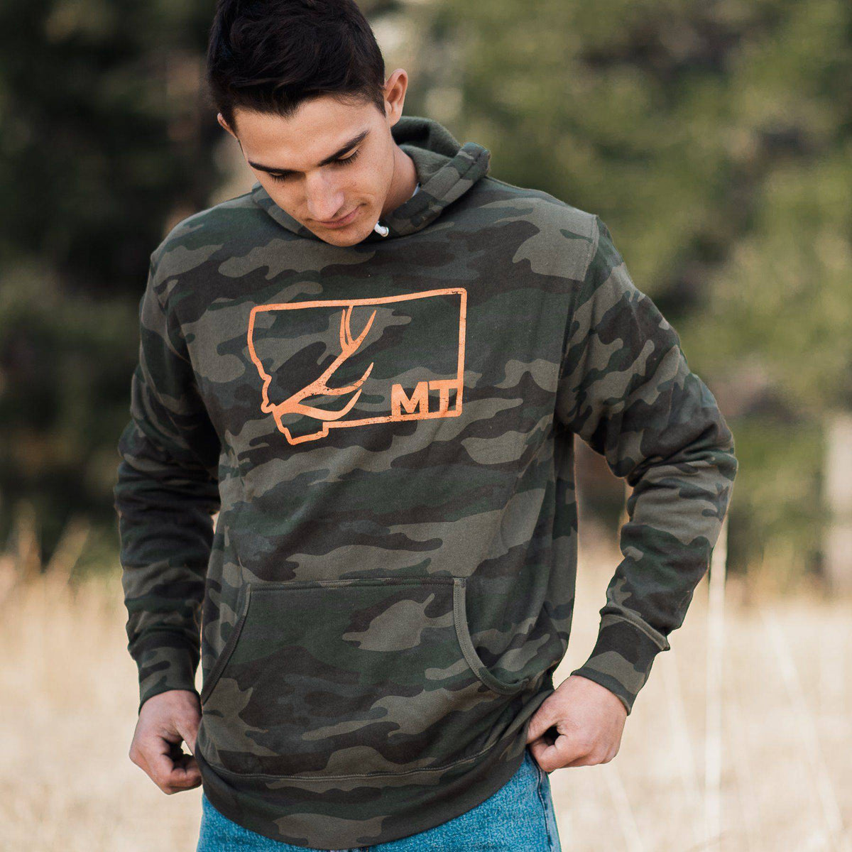 Antler Outline Hoodie - MONTANA SHIRT CO.