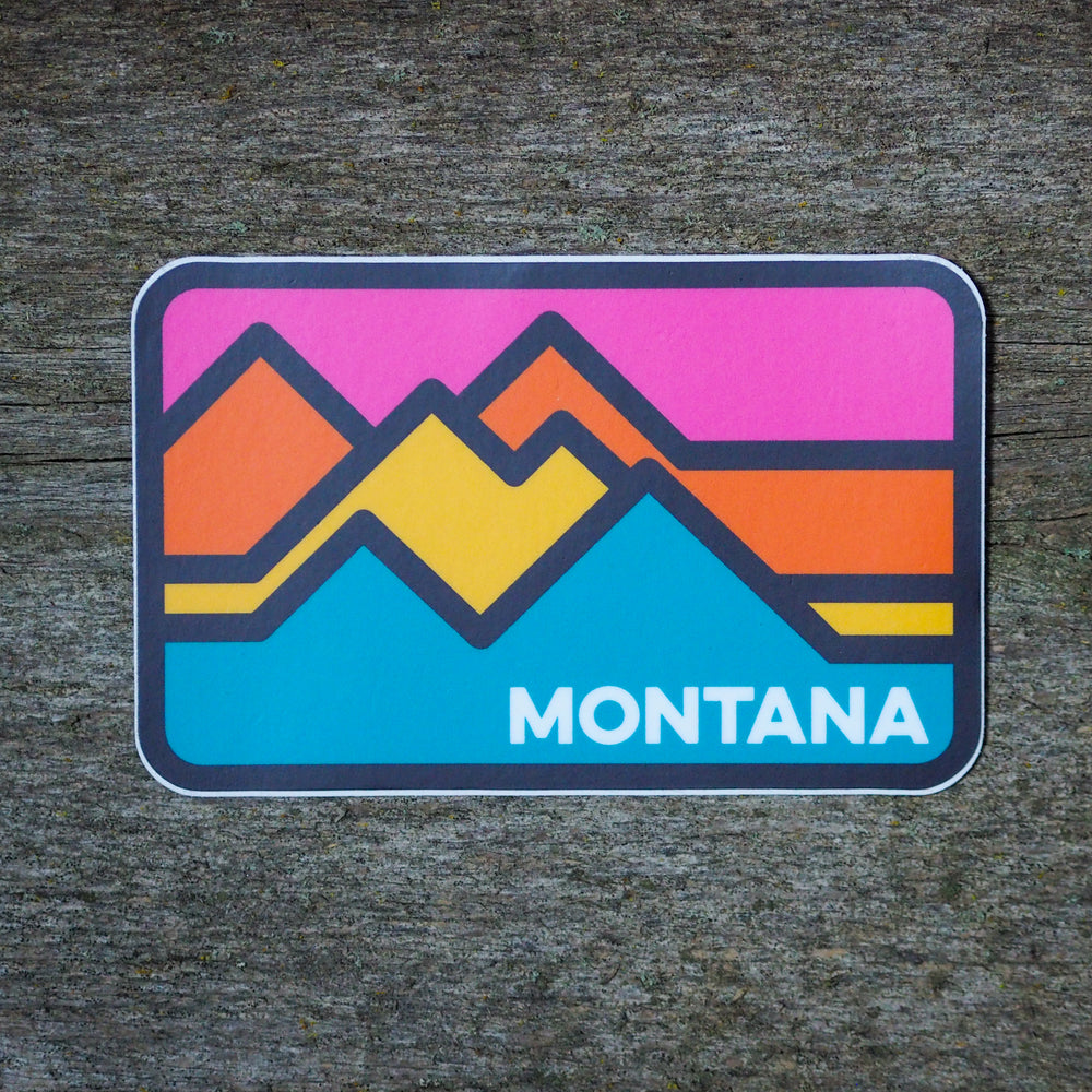 Colorblock Mountains Sticker | Montana Shirt Co