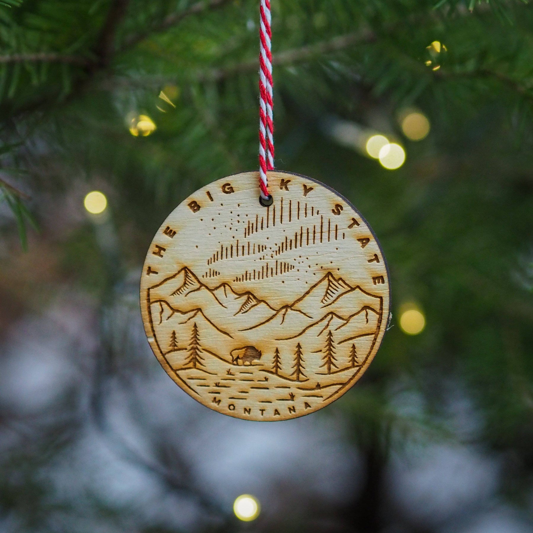 Montana Wood Christmas Ornaments