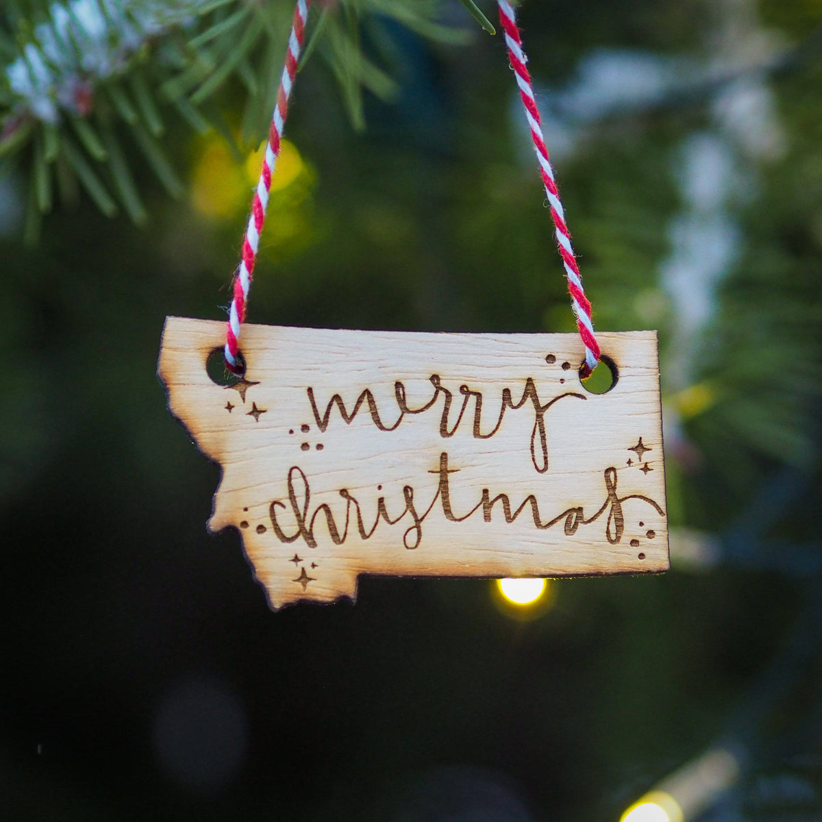 Merry Christmas Wood Ornament - MONTANA SHIRT CO.