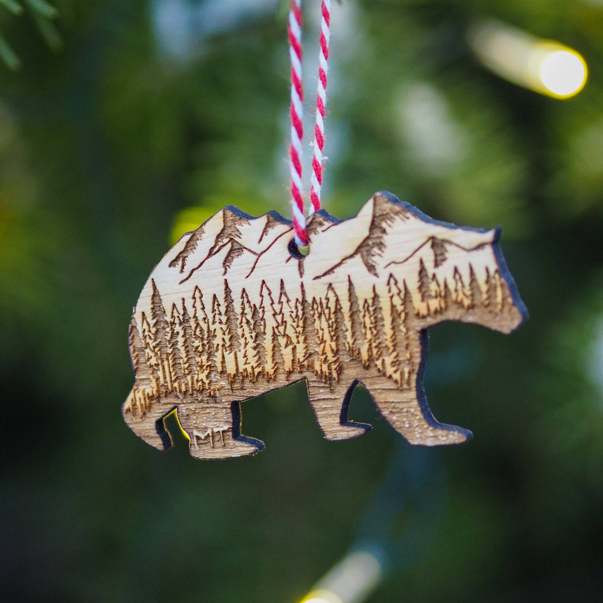 Montana Bear Wood Ornament - MONTANA SHIRT CO.